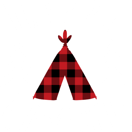 (228-06-O) Happy Camper Buffalo Plaid Teepee