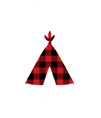 (228-06-O) Happy Camper Buffalo Plaid Teepee