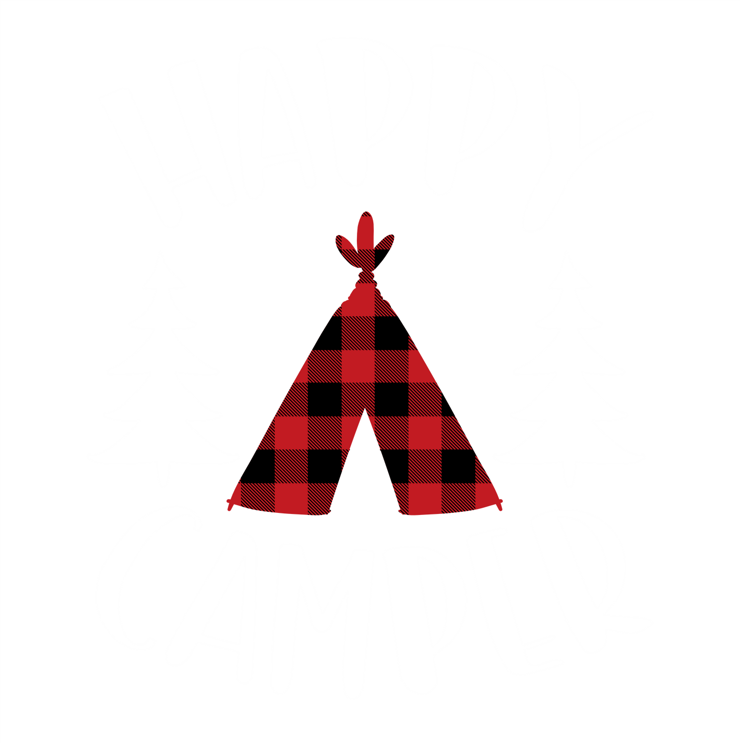 (s228-6O) Happy Camper Teepee Bear Campfire