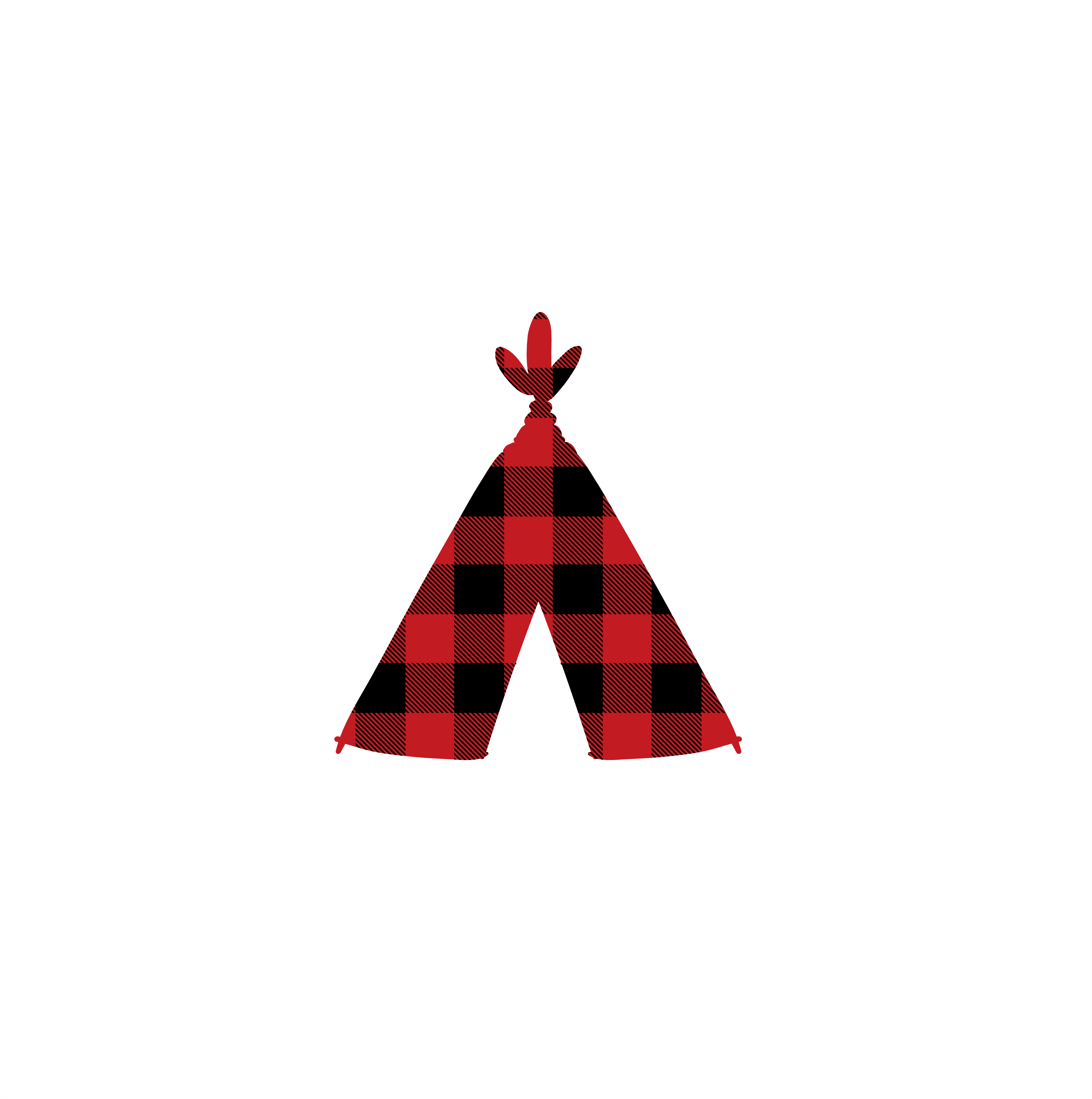 (s228-6O) Happy Camper Teepee Bear Campfire