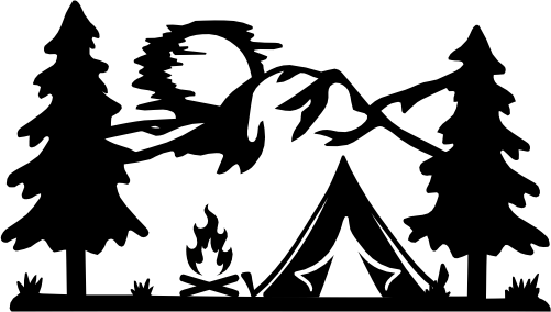 (228-06-L9) Mountains Tent Campfire