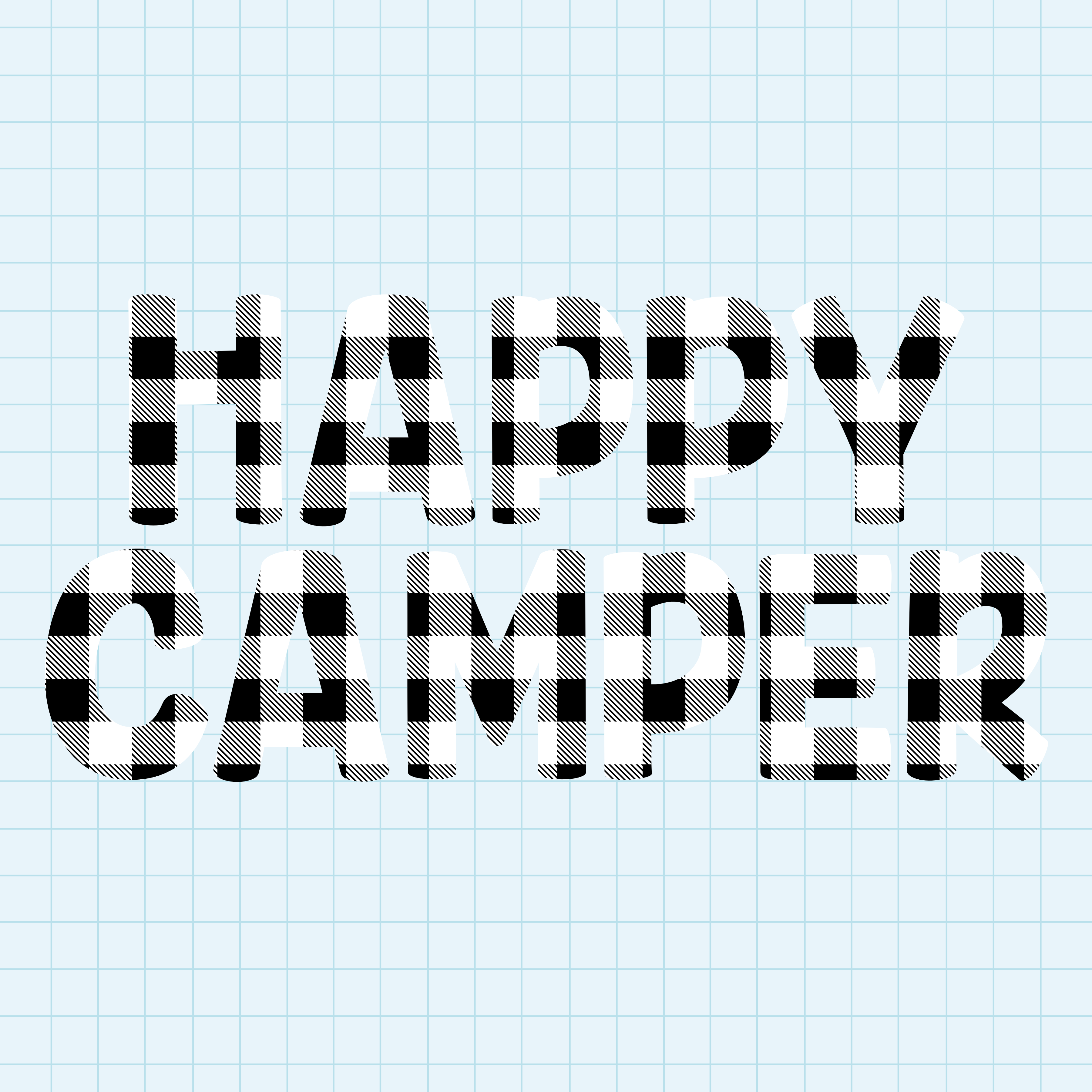 (s228-6P) Happy Camper Buffalo Plaid