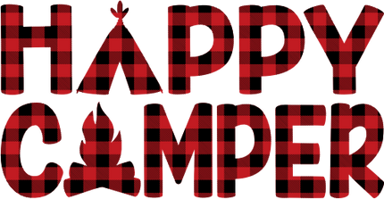 (228-06-P2) Happy Camper Buffalo Plaid