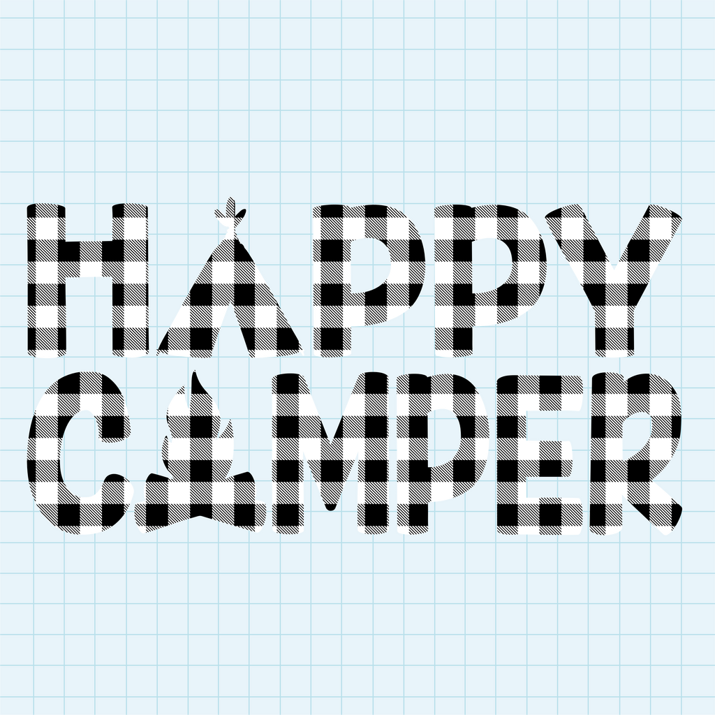 (s228-6P) Happy Camper Buffalo Plaid