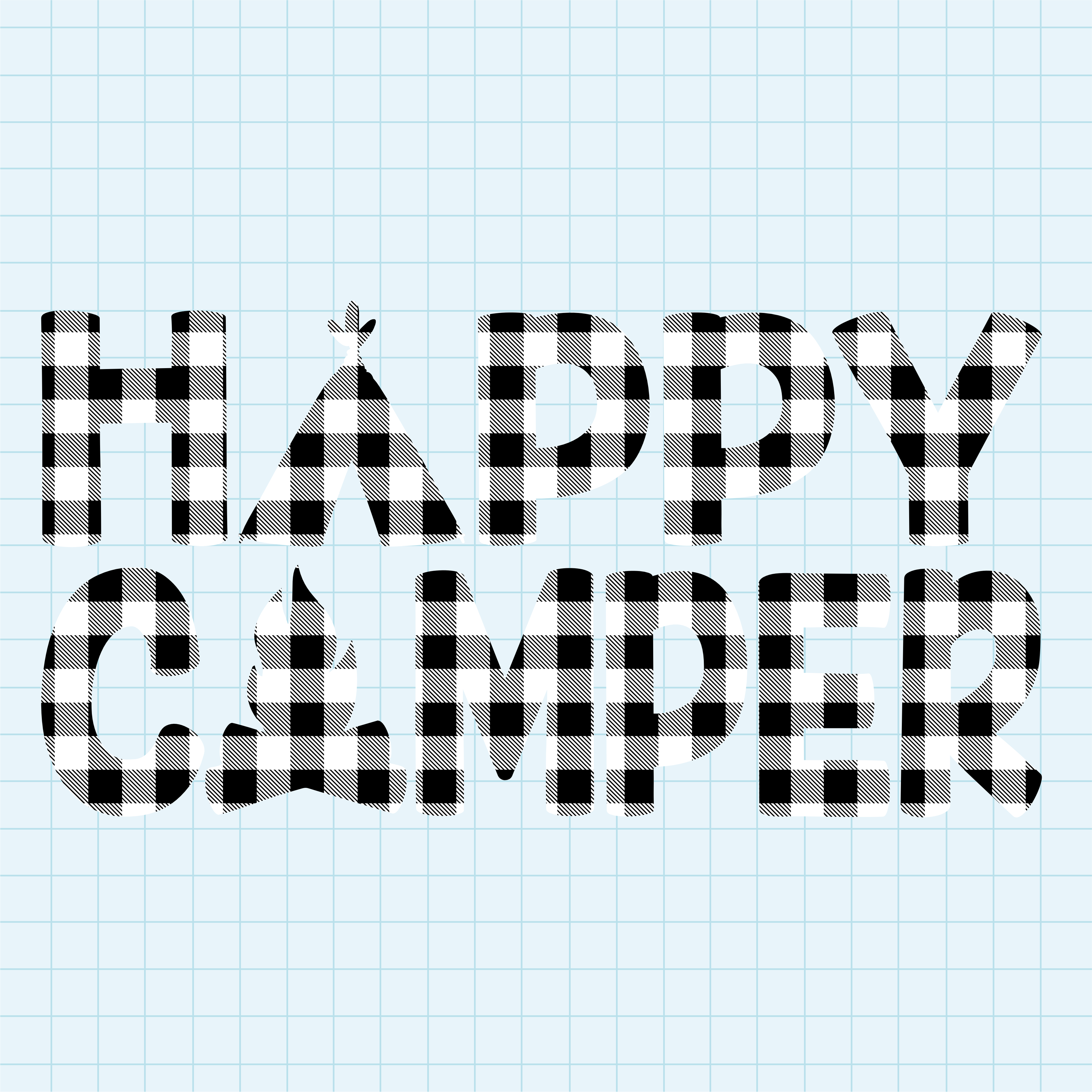 (s228-6P) Happy Camper Buffalo Plaid