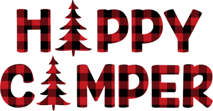 (228-06-P3) Happy Camper Buffalo Plaid