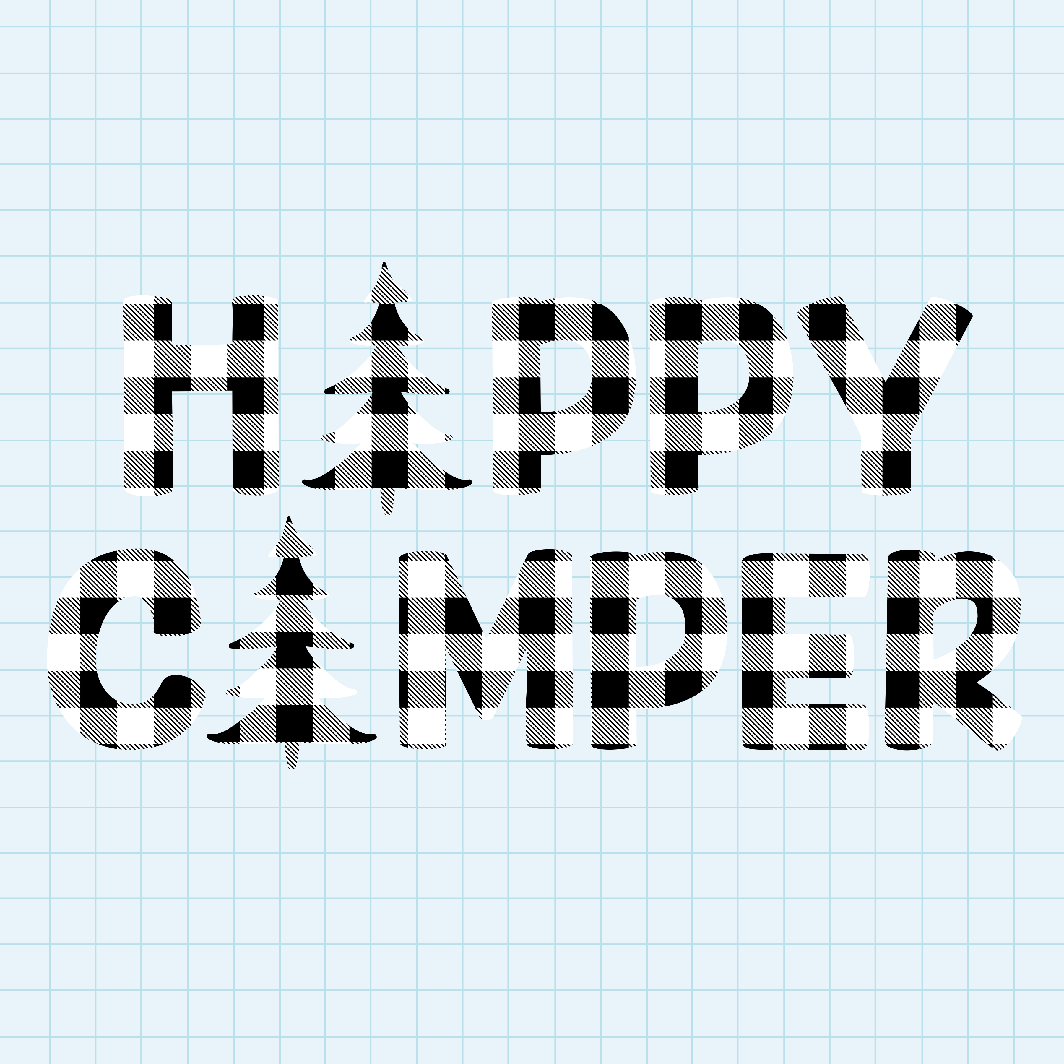 (s228-6P) Happy Camper Buffalo Plaid