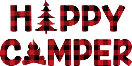 (228-06-P4) Happy Camper Buffalo Plaid