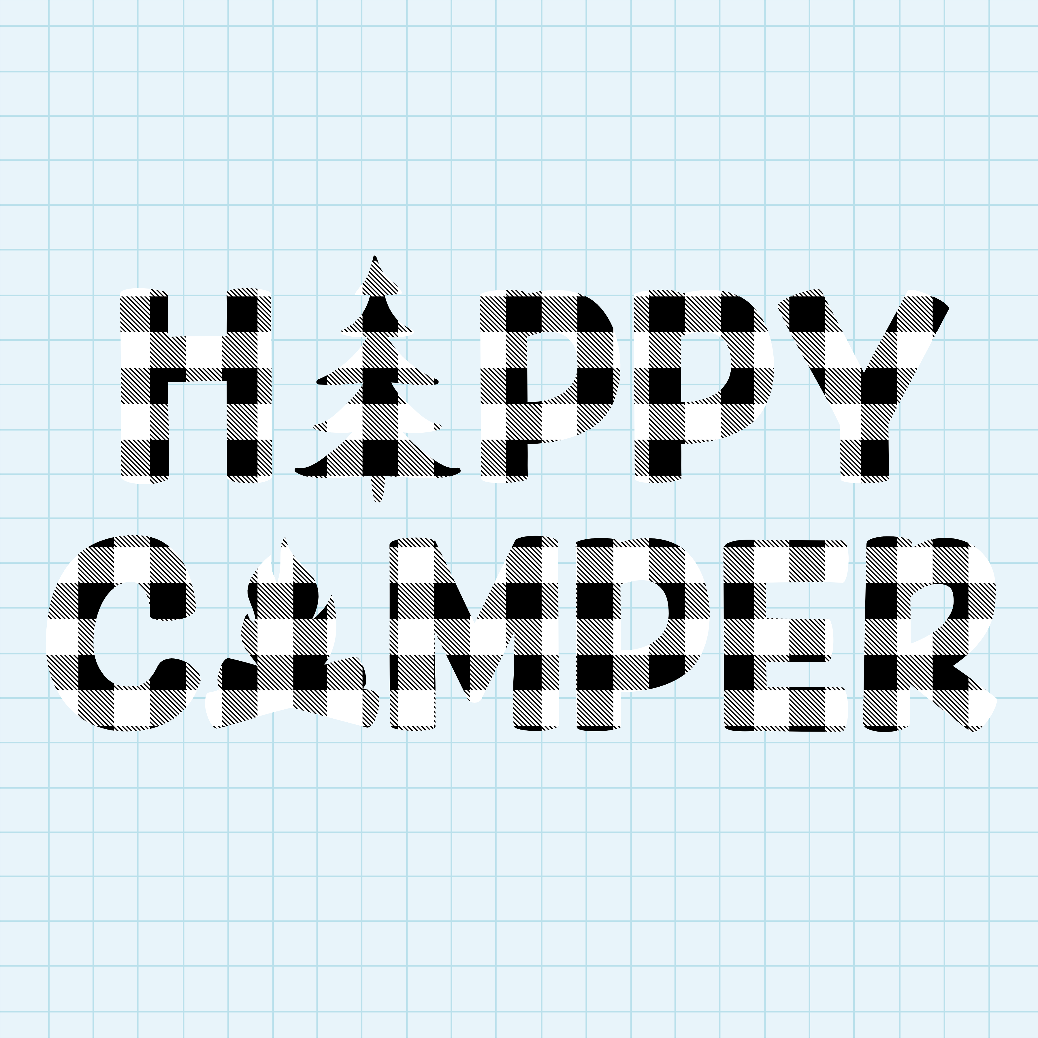 (s228-6P) Happy Camper Buffalo Plaid