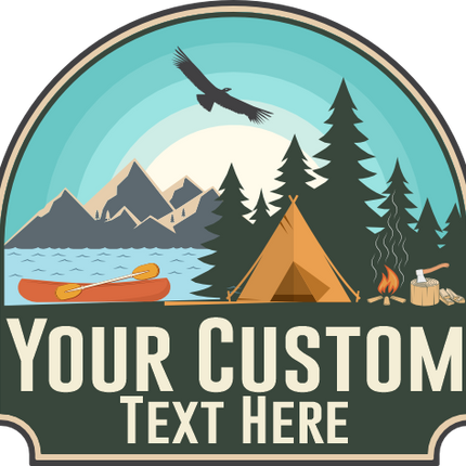 (228-02-M2) Mountains Lake Camping Custom Text