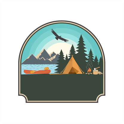 (s228-2M2) Mountains Lake Camper Camping Custom Text