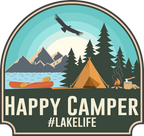 (s228-2M2) Mountains Lake Camper Camping Custom Text