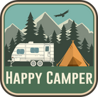 (s228-2S2) Mountains Lake Camper Camping Custom Text