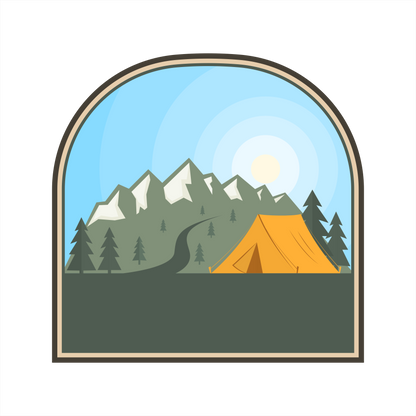 (s228-2U2) Mountains Lake Camper Camping Custom Text