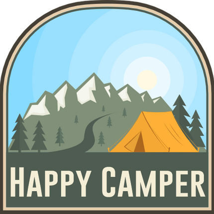 (228-02-U2) Happy Camper Mountains Lake