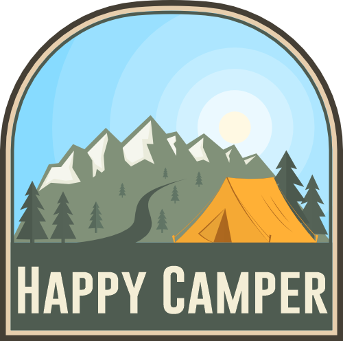 (s228-2U2) Mountains Lake Camper Camping Custom Text
