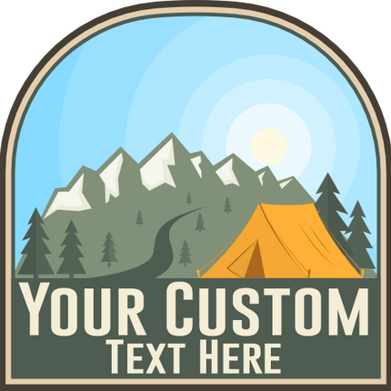 (228-02-U2) Mountains Lake Camping Custom Text
