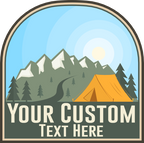 (s228-2U2) Mountains Lake Camper Camping Custom Text
