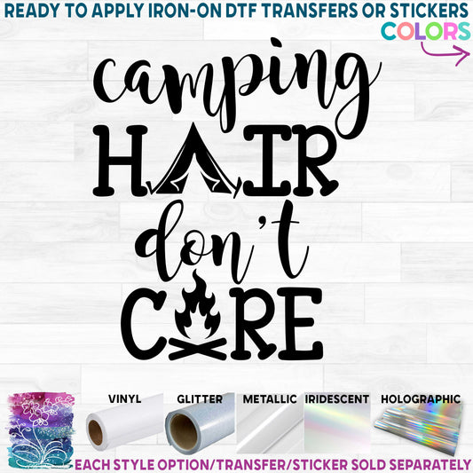 (s228-4K) Camping Hair Don't Care, Tent or Teepee