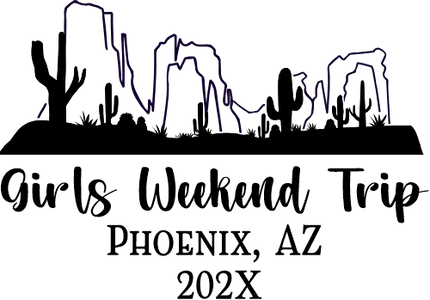 (228-03-H) Desert Cacti Family Vacation Girls Weekend Bachelorette Custom Text