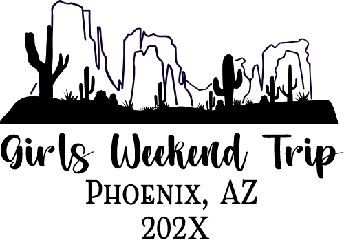 (228-03-H) Desert Cacti Family Vacation Girls Weekend Bachelorette Custom Text