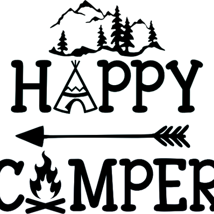 (228-06-A) Happy Camper Mountains Teepee Arrow