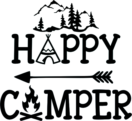 (s228-6A) Happy Camper Mountains Teepee Arrow