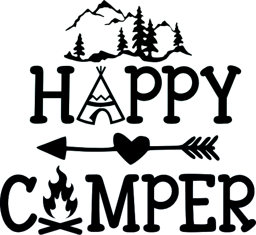 (s228-6A) Happy Camper Mountains Teepee Arrow