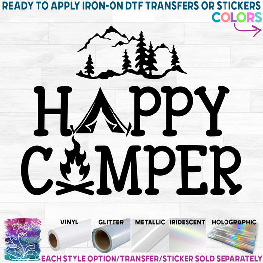 (s228-6B) Happy Camper Mountains Tent Teepee