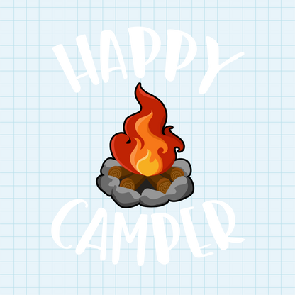 (s228-6U) Happy Camper Full Color Print Campfire