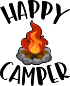 (s228-6U) Happy Camper Full Color Print Campfire