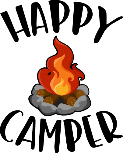 (s228-6U) Happy Camper Full Color Print Campfire