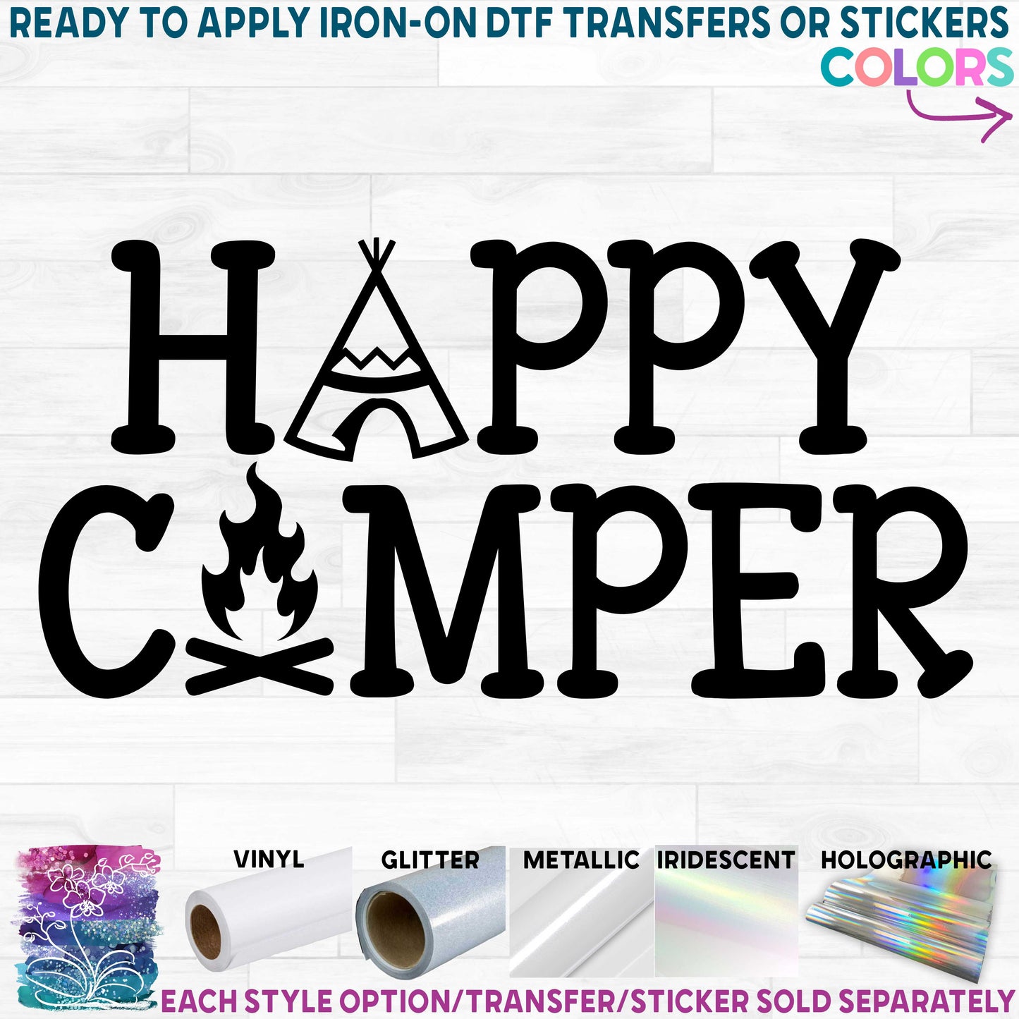 (s228-6D) Happy Camper Tent Teepee