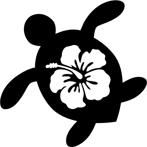 (s022-2C) Tropical Sea Turtles Hibiscus Flower