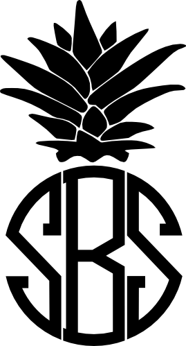 (230-02-A) Pineapple 3 Letter Monogram