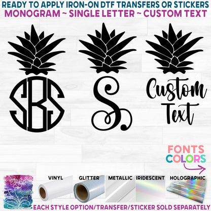 (s230-2A) Pineapple Monogram Custom Text