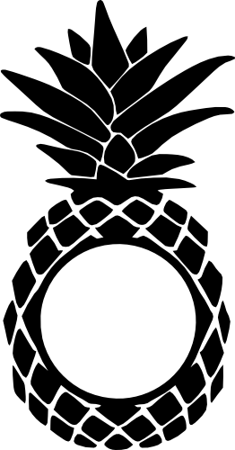 (230-02-B) Pineapple Frame Iron-On Transfer