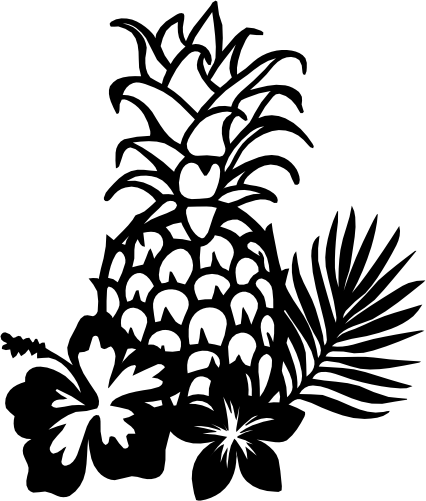 (s230-1-D) Pineapple Hibiscus Flowers