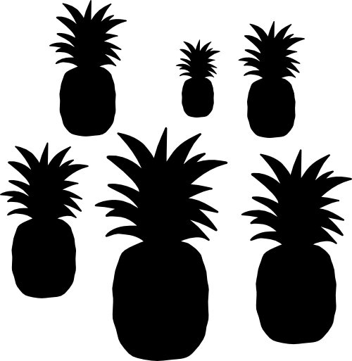 (s230-1-F) Pineapple Set Assorted or Same Sizes