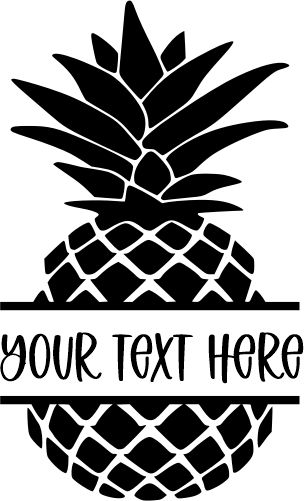 (s230-2C) Pineapple Split Name Custom Text