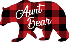 (s232-CC) Left Bear Family Custom Text Buffalo Plaid