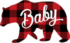 (s232-CC) Left Bear Family Custom Text Buffalo Plaid