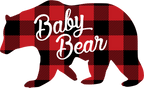 (s232-CC) Left Bear Family Custom Text Buffalo Plaid