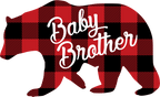 (s232-CC) Left Bear Family Custom Text Buffalo Plaid