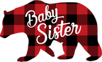(s232-CC) Left Bear Family Custom Text Buffalo Plaid