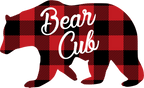 (s232-CC) Left Bear Family Custom Text Buffalo Plaid