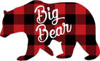 (s232-CC) Left Bear Family Custom Text Buffalo Plaid