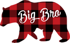(s232-CC) Left Bear Family Custom Text Buffalo Plaid