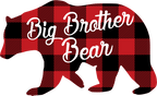 (s232-CC) Left Bear Family Custom Text Buffalo Plaid