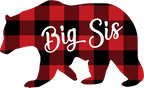(s232-CC) Left Bear Family Custom Text Buffalo Plaid